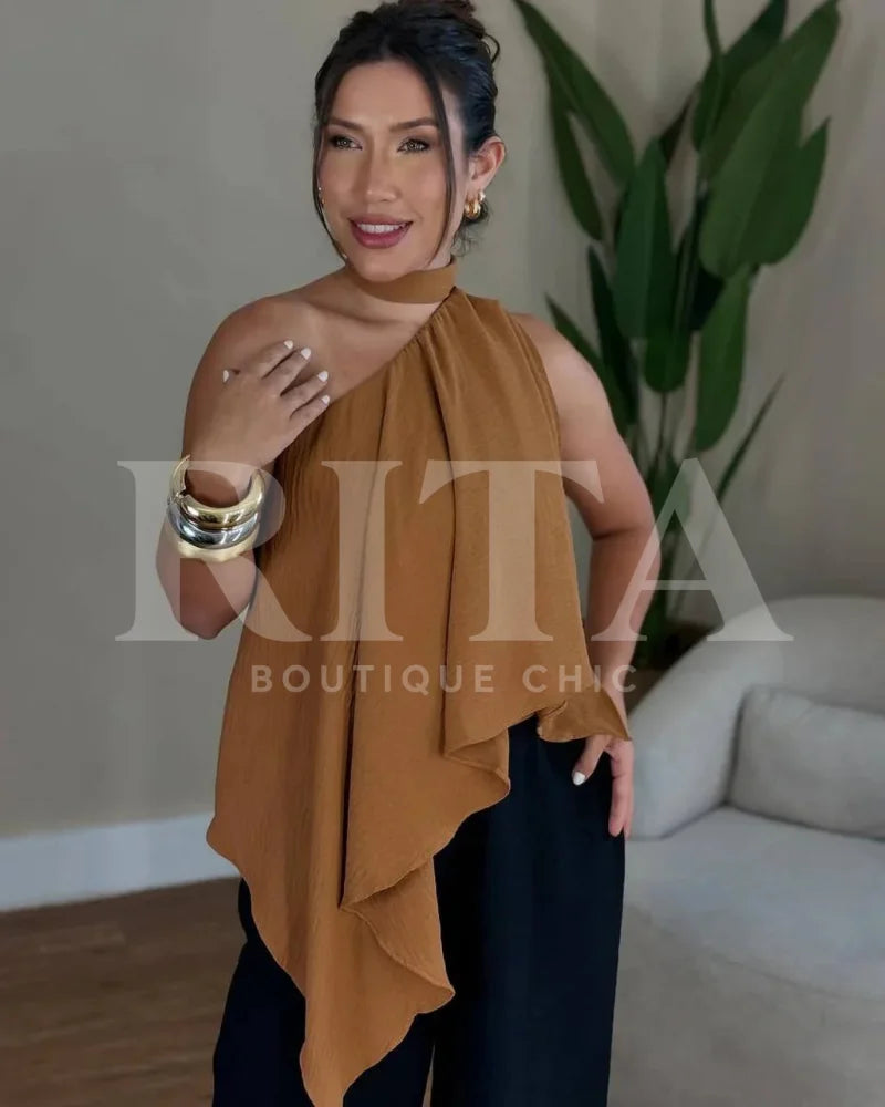 Blusa Tomara que Caia marrom / p blusa