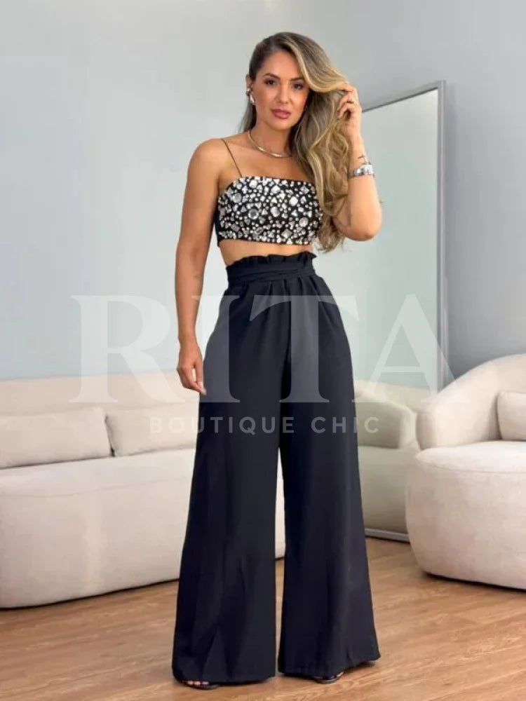 Calça pantalona marran Calça