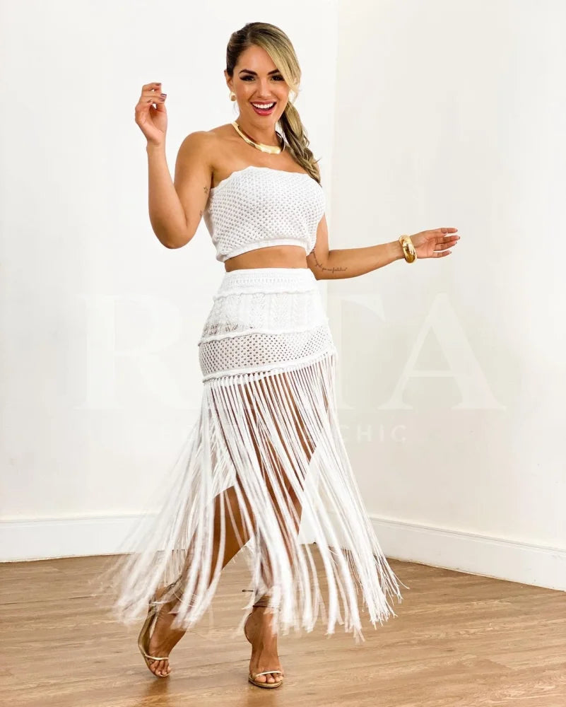 Conjunto de franjas vestido