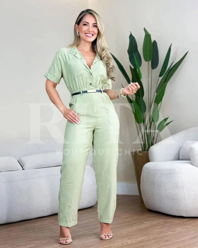 Macacão Elisa verde-claro / p blusa