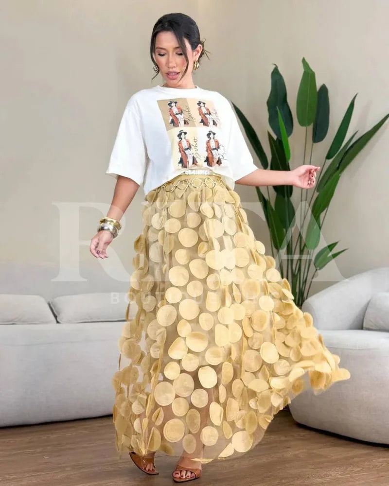 Saia Chic dourado / p