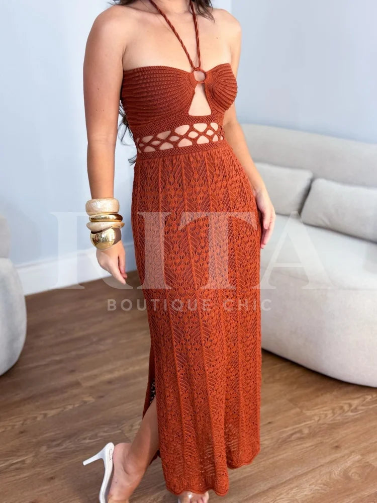 Vestido Amalfi Marrom vestido