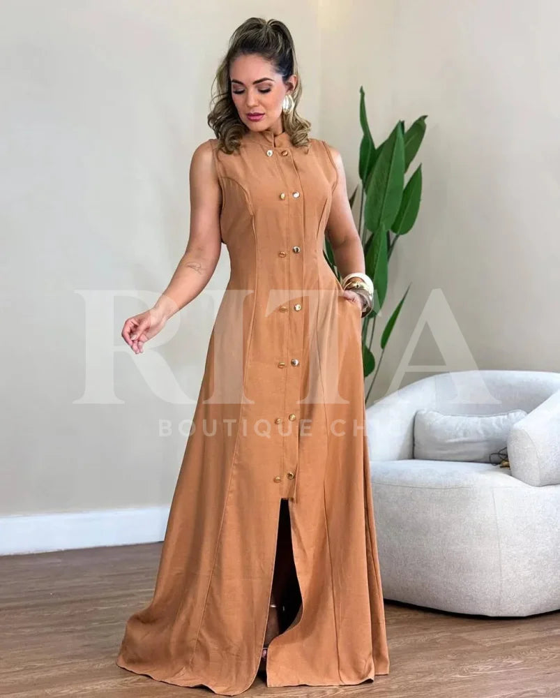 Vestido Ana marrom / p vestido07