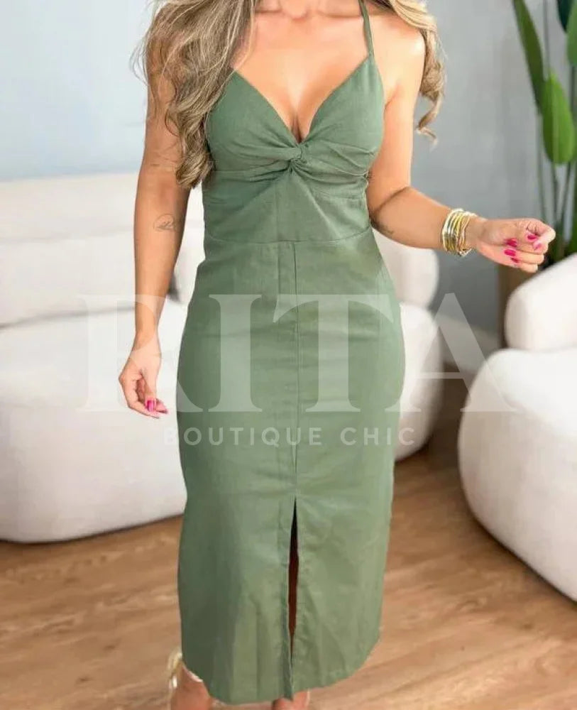 Vestido com Fenda cor-05 / p