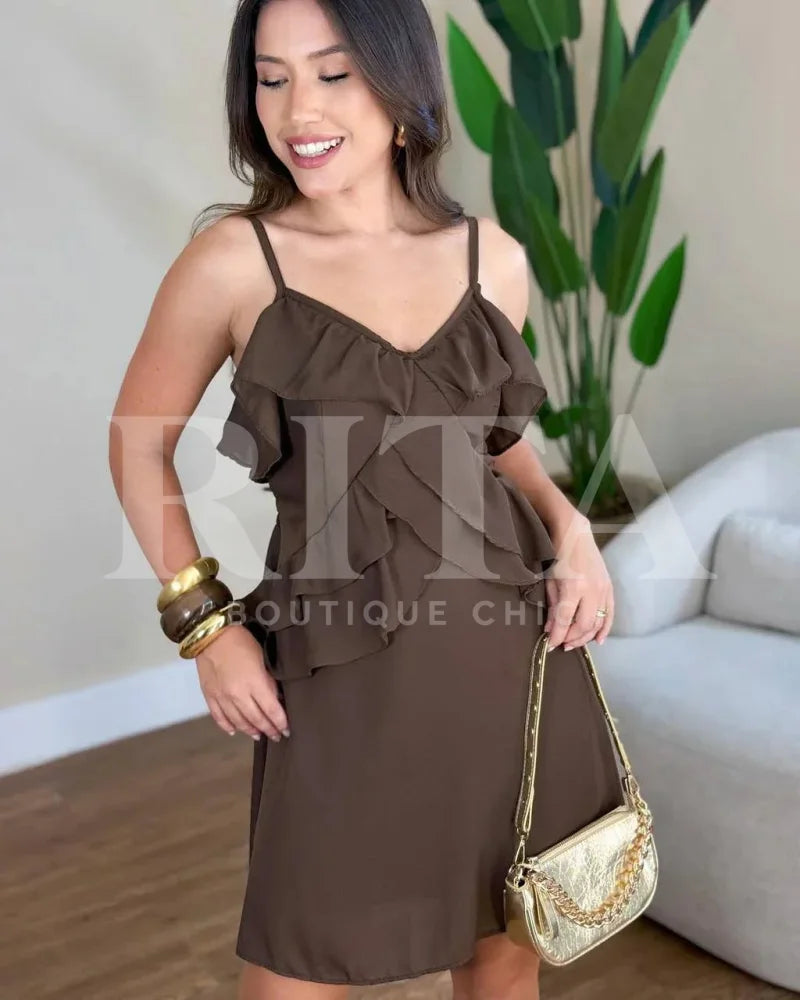 Vestido de Babadinho marrom / p