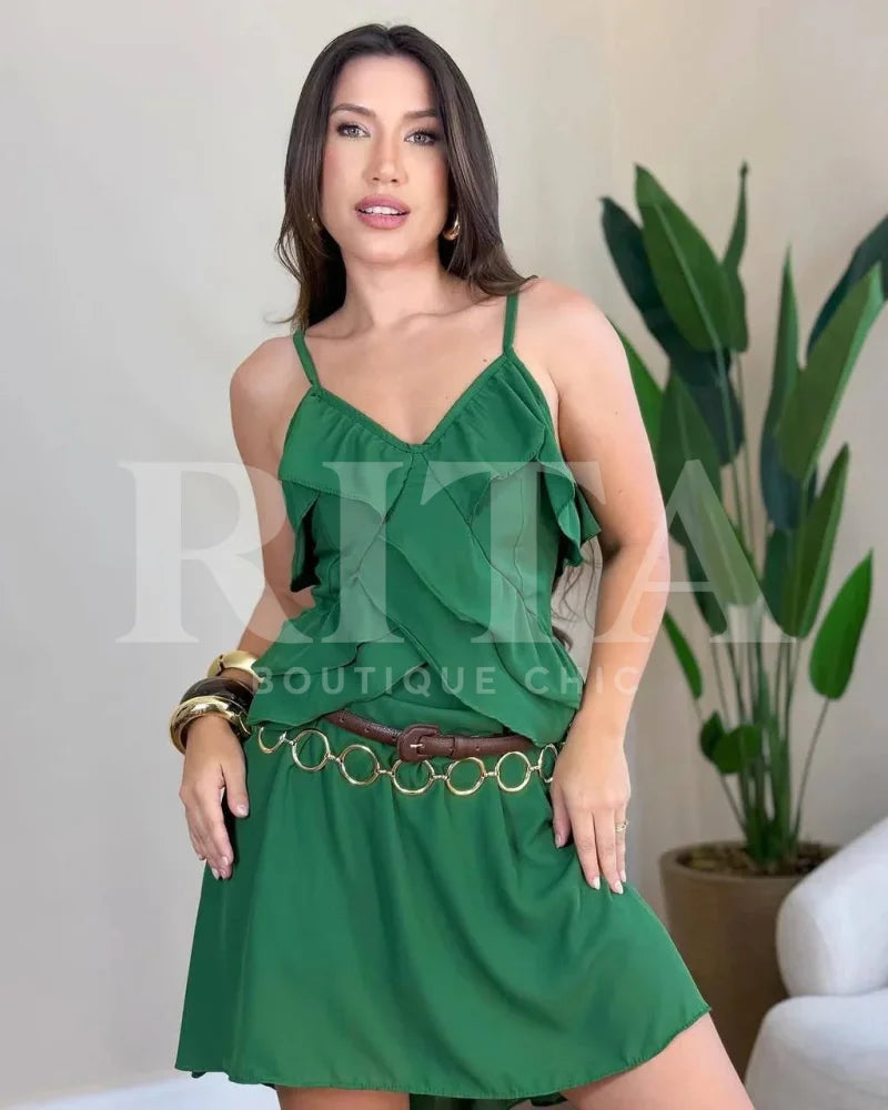 Vestido de Babadinho verde-claro / p