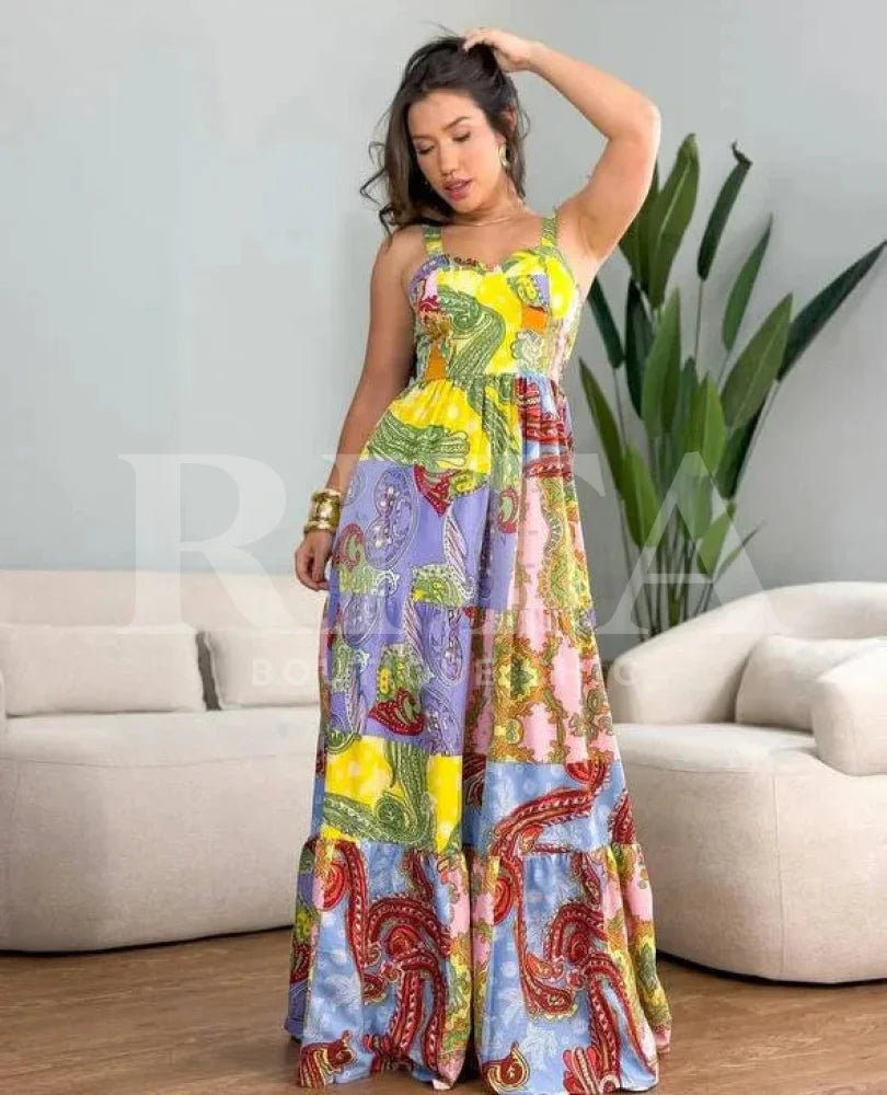 Vestido Estampado longo