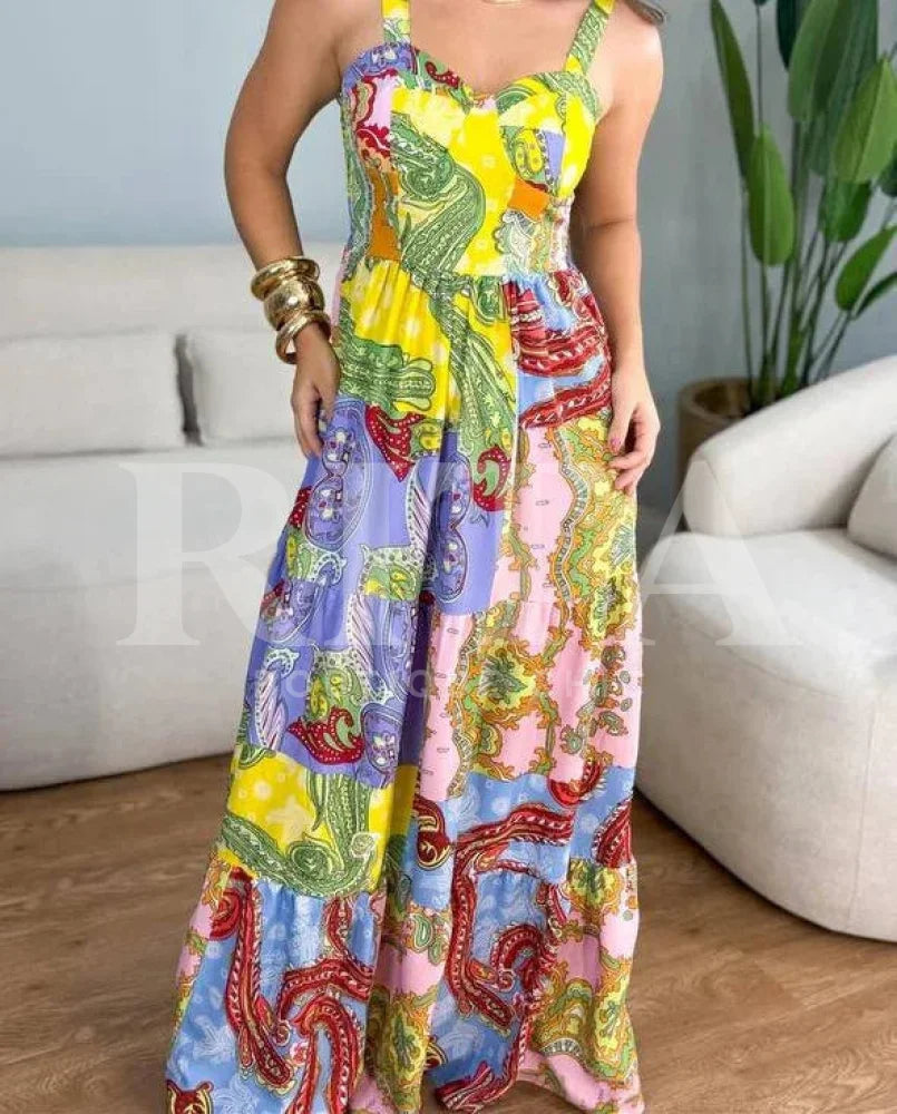 Vestido Estampado longo